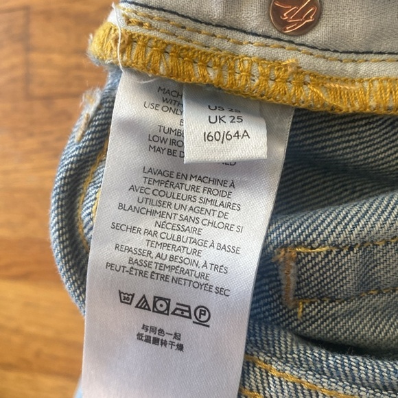 Free People We The Free Maggie Heavily Distressed Crop Jeans Size 25 Frayed Hem - Picture 10 of 14